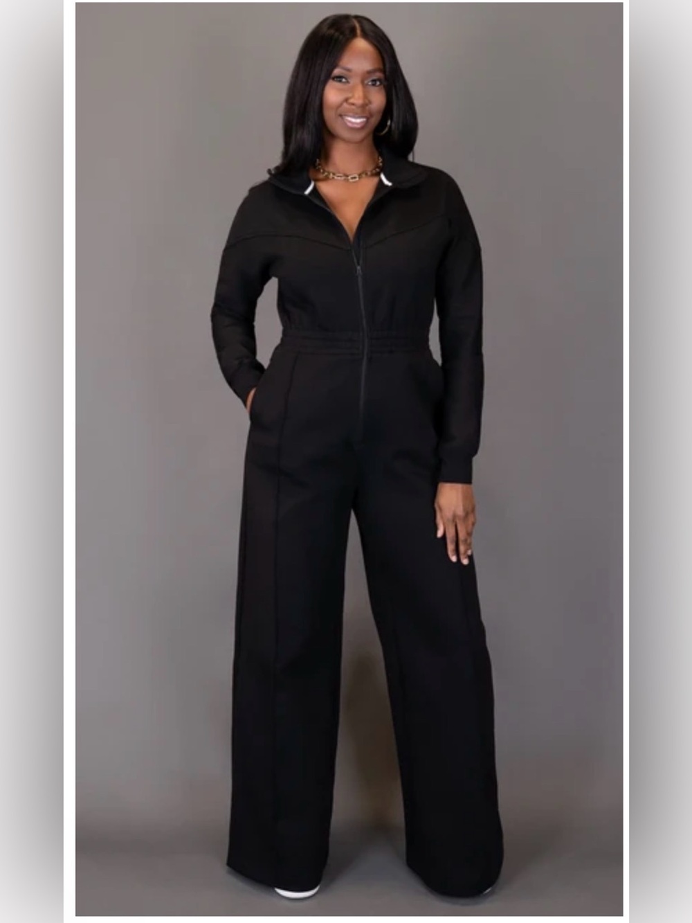 Prissy Duck Every Day Sweat‎ Jumpsuit Black Size Medium